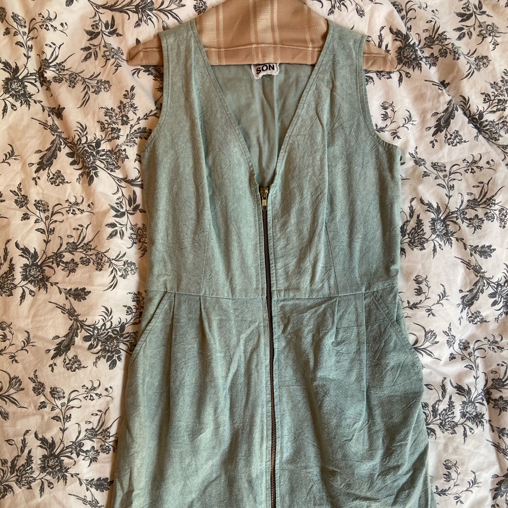 Zip Up Eggshell Dress - image 3